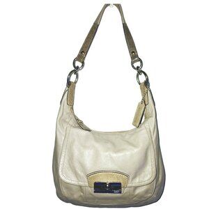 Coach Beige Leather Satchel Handbag